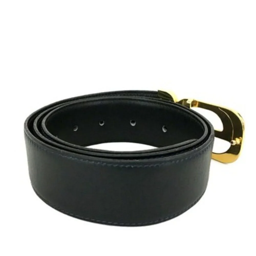 EGA GUCCI GG Logo Leather 90cm Men's Belt Black/2BG2982 - Picture 2 of 8